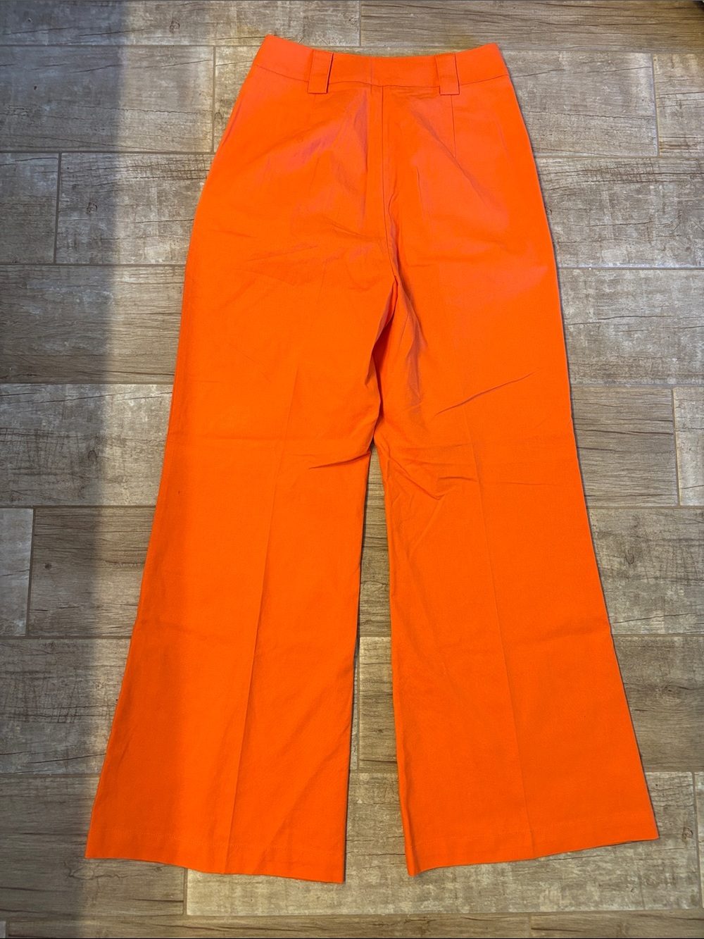 Commense Vibrant Orange Wide Leg Cotton Trousers- NWT - Picture 2 of 5